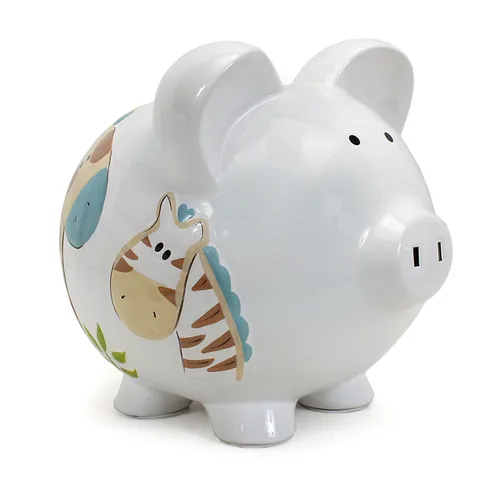 Vista 16 de Child to Cherish Cerdito de cerámica para niños, avión de papel