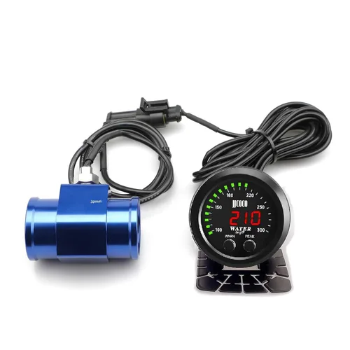 Vista 25 de Universal 52mm Medidor de Temperatura de Agua 0-300F (-17~187C) Electrónico LED Digital Azul DC12V para Automóvil con Adaptador de Sensor