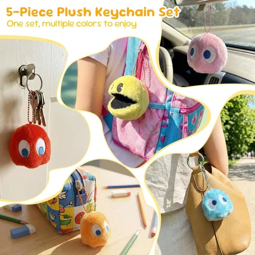 Vista 4 de Bonito llavero de felpa de juego, juguete de peluche fantasma, animales de peluche suaves y lindos de 3 pulgadas, decoraciones de tus bolsos