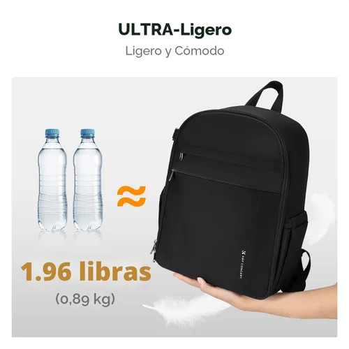 Vista 2 de K&F CONCEPT Mochila ligera para cámara, bolsa de fotografía profesional compatible con cámaras Canon/Nikon/Sony y accesorios para lentes, funda