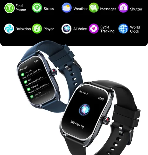 Vista 7 de Relojes inteligentes para hombres (respuesta/hacer llamadas), reloj de monitor de fitness HD con pantalla curvada de 2.01 pulgadas con monitor