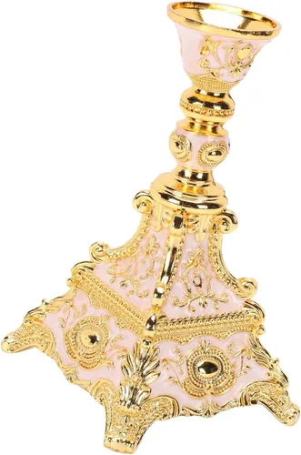 Vista 6 de Zerodis Table Centerpiece Elegant Candle Stick Holder Zinc Alloy Rustic Table Centerpiece for for Wedding Christmas Tabletop Display Household Goods
