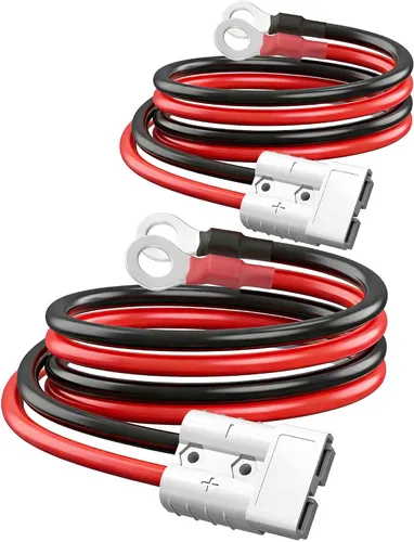 Vista 10 de IZTOSS Conector Anderson 175A con cable 6AWG para cable de calibre 2 a 4, conector rápido, montacargas, enchufe, remolque, almacenamiento