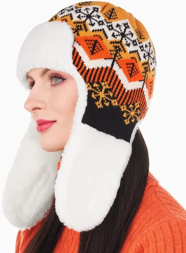 Vista 3 de Sombrero de trampero de invierno para mujer, divertido sombrero Ushanka con orejeras