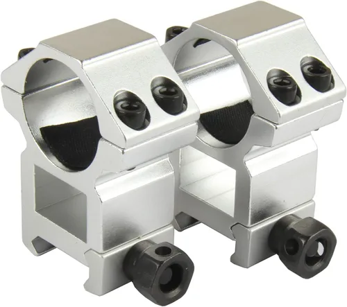 Vista 4 de TACFUN Silver A Pair 1.000 in / 1 pulgada de anillo de mira Picatinny Weaver Rail Mount