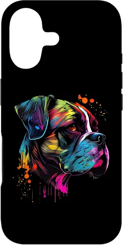 Vista 32 de Boxer Dog Lovers Pop Art Design Cute Boxer Dog Case for iPhone 16
