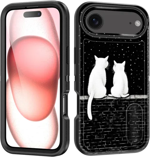 Vista 10 de Funda para iPhone Air con soporte integrado, a prueba de golpes, polvo y caídas, 3 capas, grado militar, funda protectora para iPhone Air de 6.5