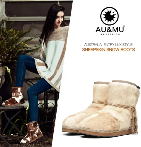 Vista 2 de AU&MU Womens Casual and Versatile Warm Simple Snow Boots