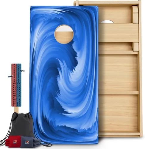 Vista 8 de CornholeGamesUSA Pro - Juego de tablas de Cornhole Fabricado en Estados Unidos Abedul báltico 3/4 Sin rebote Patas triples gruesas Dos 1