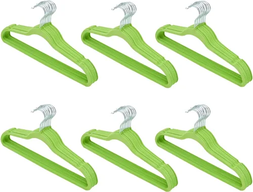 Vista 10 de PAQUETE 10 PERCHAS DE TERCIOPELO VERDE