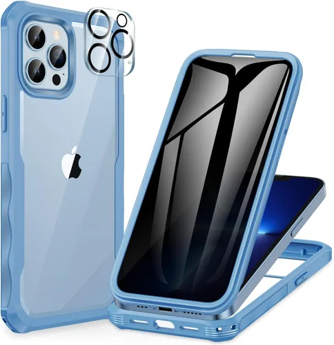 Vista 113 de CENHUFO Funda de privacidad para iPhone 11 Pro, funda de cuerpo completo con protector de pantalla de privacidad de vidrio templado 9H integrado