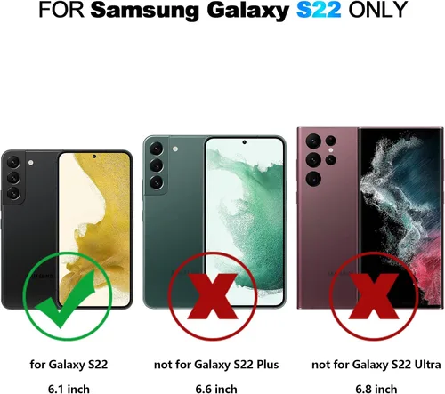 Vista 7 de Nvollnoe Funda para Samsung S22 con tarjetero 5G de 6.1 pulgadas, delgada, de doble capa, resistente, protector para Galaxy S22, funda con ranura