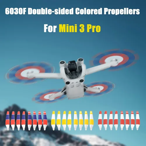 Vista 3 de Mini 3 4 Pro Hélices de bajo ruido para DJI Mini 4 Pro/Mini 3 Pro Cámara Drone Control remoto RC Quadcopter liberación rápida 6030F cuchillas