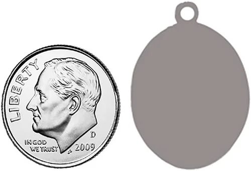 Vista 4 de F. A. Dumont - Colgante ovalado de plata de ley de 34 x 12 pulgadas de San Rafael Arcángel para hombres o mujeres en una cadena ligera de rodio