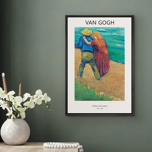 Vista 4 de SIGNWIN Lienzo enmarcado para pared, diseño de Vincent Van Gogh, un par de amantes, naturaleza, ilustraciones de área silvestre, bellas artes