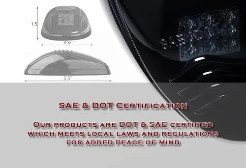 Vista 3 de Juego de 5 luces estroboscópicas para techo y cabina con 9 luces LED, compatible con SUV, RV, Jeep, camioneta, vehículo (lente ámbar LED)