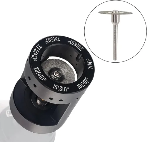 Vista 6 de 3mirrors - Afilador de electrodos de tungsteno de aluminio con cabeza de molienda para soldadura TIG, 7 ángulos, 14 agujeros, bloque de molienda