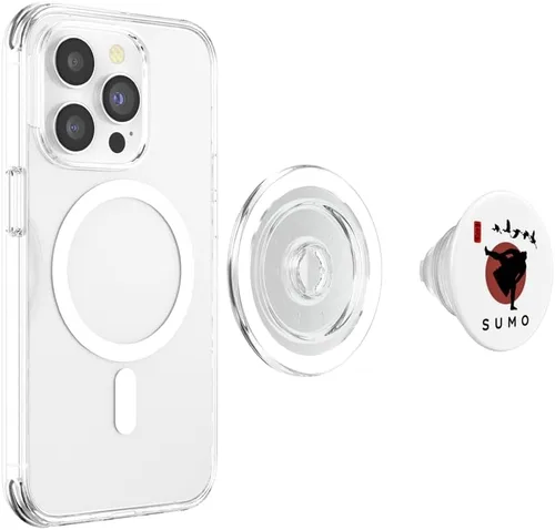 Vista 4 de Sumo - Fuente de caligrafía para principiantes, diseño clásico de sumo PopSockets MagSafe PopGrip para iPhone