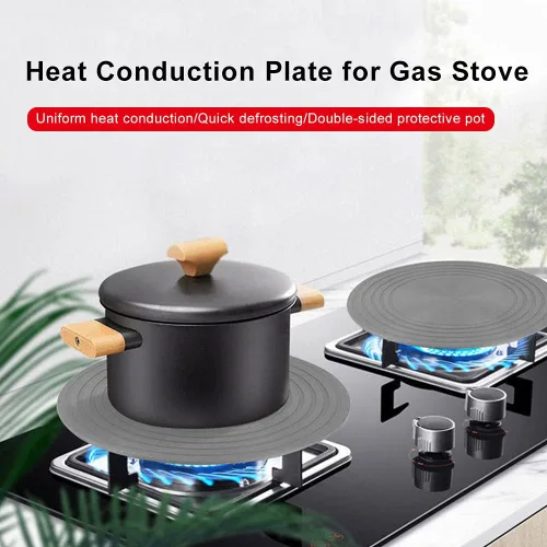 Vista 3 de Difusor de calor de 9.4 pulgadas para estufa de gas, placa difusora de calor sin n-stick Aluminum Reducer Flame Guard Simmer Ring Plate,Round Fast
