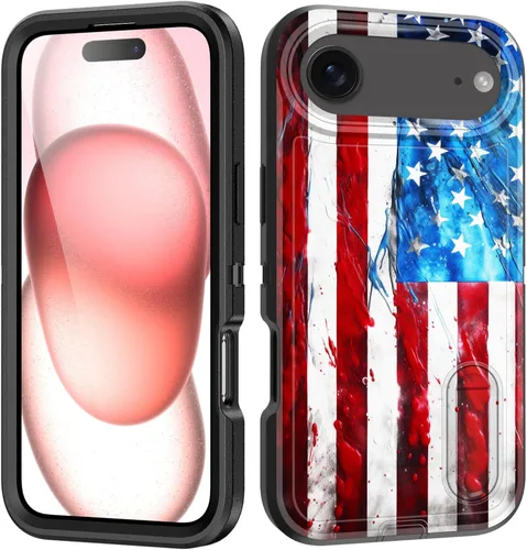 Vista 150 de Funda para iPhone Air con soporte integrado, a prueba de golpes, polvo y caídas, 3 capas, grado militar, funda protectora para iPhone Air de 6.5