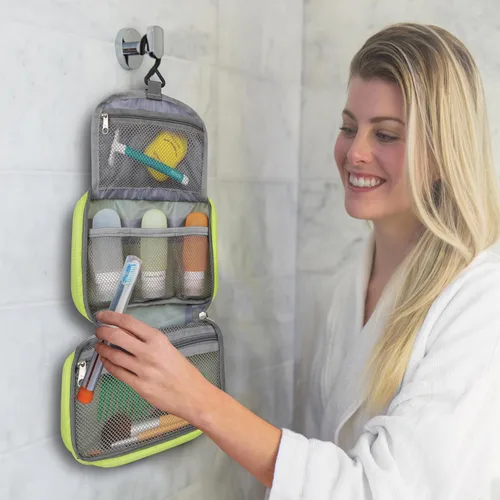Vista 6 de Travelon Kit de aseo compacto para colgar, Negro, Tamaño único