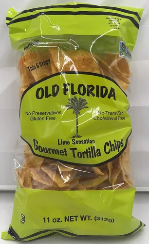 Vista 4 de Old Florida Gourmet Lime Sensation - Chips de tortilla – Paquete de cuatro (4) – Delicioso chip sin OMG hecho sin conservantes