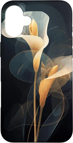 Vista 23 de Elegant Minimalist Calla Lily Abstract Dots Lines Background Case for iPhone 16