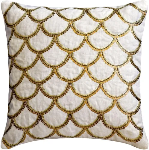 Vista 19 de The HomeCentric Funda de almohada color crema para sofá, funda de almohada moderna de 12 x 12 pulgadas, funda de almohada cuadrada de satén, funda