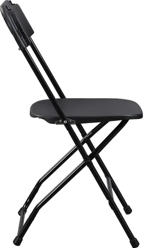 Vista 3 de Lorell Silla plegable de plástico negro (paquete de 4)