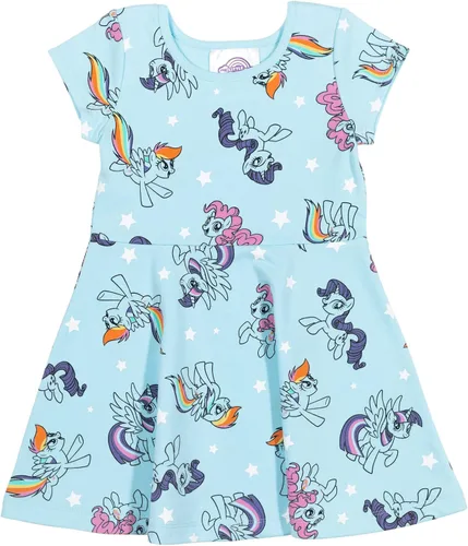 Vista 6 de My Little Pony Vestido de manga corta de rizo francés para niñas