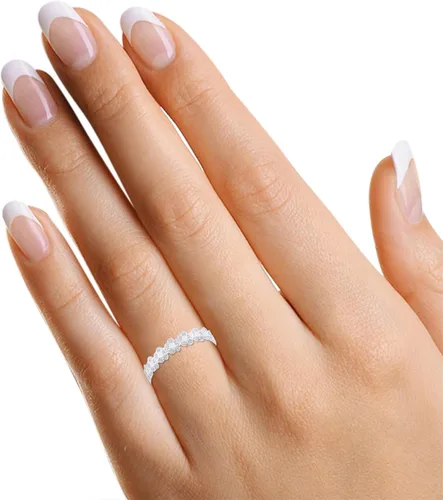 Vista 5 de AFFY Anillo de promesa de plata de ley 925 chapada en oro de 14 quilates (violeta, plumeria, amapola)