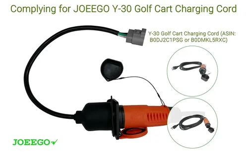 Vista 5 de JOEEGO Y-30 Receptáculo de cargador para carrito de golf, CA 110-220V, compatible con Coleman DR48V y Kandi Kruiser 4P AGM Battery EV, cable