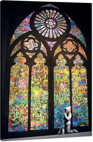 Vista 22 de Arte de pared de graffiti colorido póster impreso en lienzo creativo y moderno, pintura de graffiti de niña nunca te rindas, imágenes inspiradoras