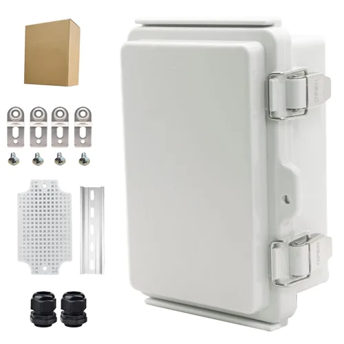 Vista 18 de Caja Eléctrica Impermeable para Exteriores Caja de Conexiones Resistente a la Intemperie IP67 Carcasa de Plástico ABS Caja de Proyecto para Gris