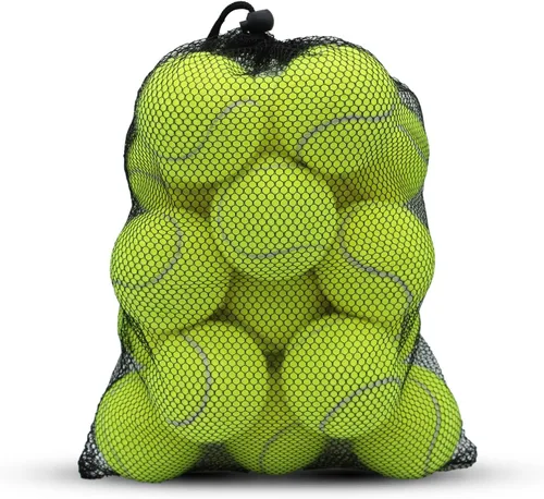 Vista 11 de SHYUJAJIE Tennis Ball,20 Pack Practice Balls Bulk,Dog Balls with Mesh Bag Azul oscuro