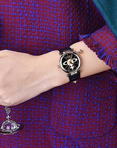 Vista 2 de Vivienne Westwood Reloj de cuero negro VV 006 Orb para mujer, Negro -, Moderno
