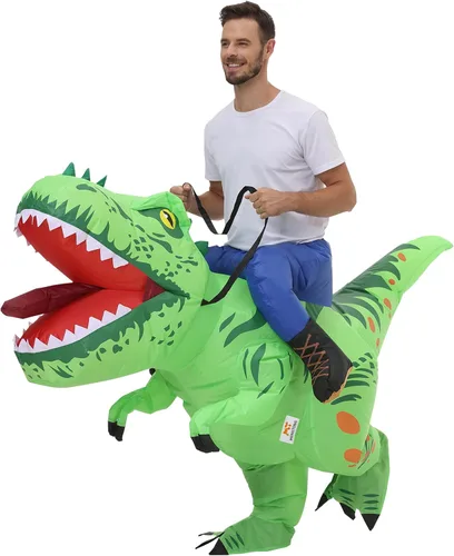 Vista 5 de MT MENGTONG Disfraces de dinosaurio para adultos disfraz inflable para adultos divertidos disfraces de Halloween para hombresmujeres disfraz de T