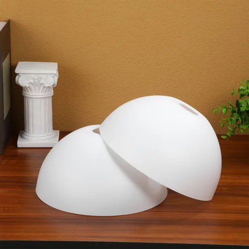 Vista 2 de Vaguelly 2 piezas de plástico blanco Torchiere pantallas de lámpara para lámparas de piso y mesa, forma de cuenco, ajuste de 1.654 in