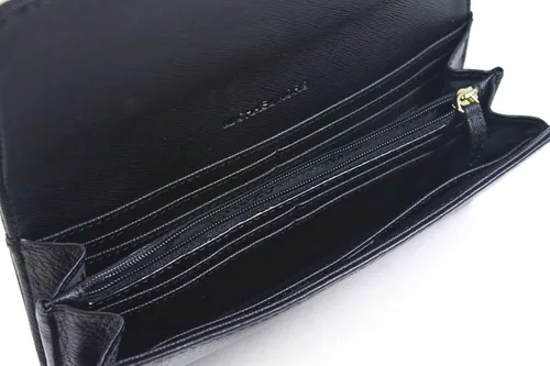 Vista 3 de Michael Michael Kors Fulton largo Flap Continental Pebble piel billetera negro