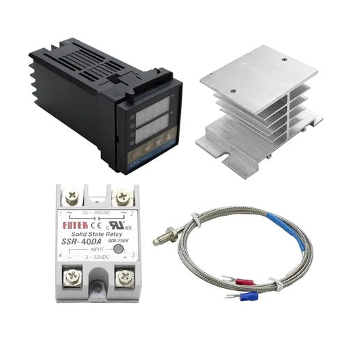 Vista 8 de REX-C100 Digital RKC PID Termostato Controlador de Temperatura Digital REX-C100/40A SSR Relé/K Termostato Sonda de Termostato Disipador de Calor