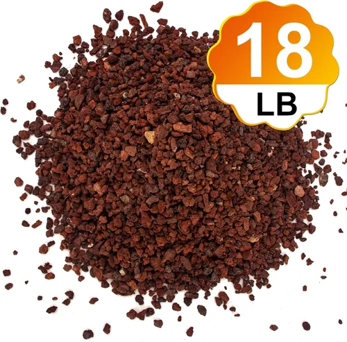 Vista 2 de Aditivo de suelo de roca de lava roja de 18 libras para cactus suculentas, piedras de roca volcánica para plantas