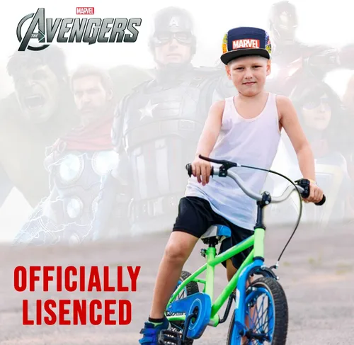 Vista 5 de Marvel Avengers, Captain America, Hulk, Ironman - Gorra de béisbol de ala plana, para niños de 5 a 15 años, marino