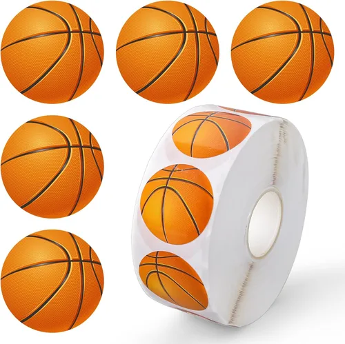 Vista 9 de Whaline 1000 calcomanías de béisbol, rollo de pelota deportiva, calcomanías de papel autoadhesivas redondas decorativas para cumpleaños, escuela
