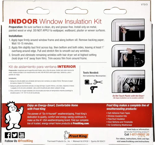 Vista 3 de Frost King - Kit de ventana retráctil para interiores, V733H