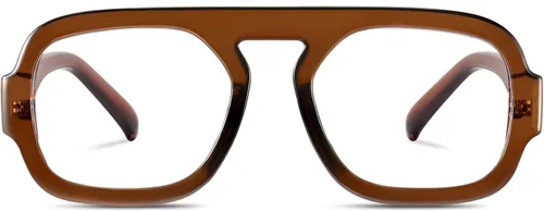 Vista 11 de Aviator Blue Light Blocking Glasses for Women Men Square Flat Top Computer TV Eyeglasses Anti Eyestrain