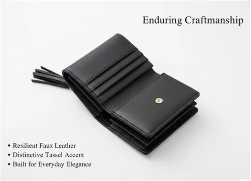 Vista 13 de Cartera con tarjetero RFID para mujer, billetera delgada, plegable, multitarjeta, con cremallera, monedero