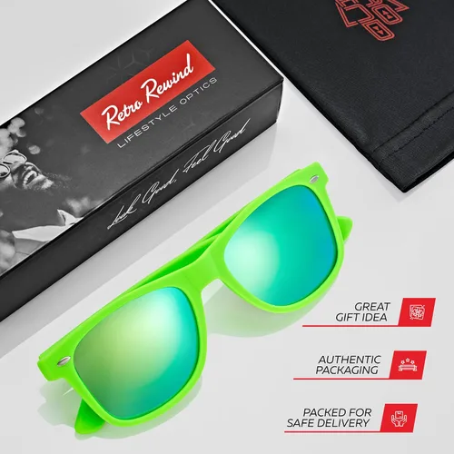 Vista 4 de Retro Rewind - Gafas de sol polarizadas para hombre y mujer, protección UV, gafas de sol clásicas