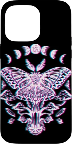 Vista 20 de Funda Glitch para iPhone 15 Glitch Lunar Moth Fases Cristales Setas