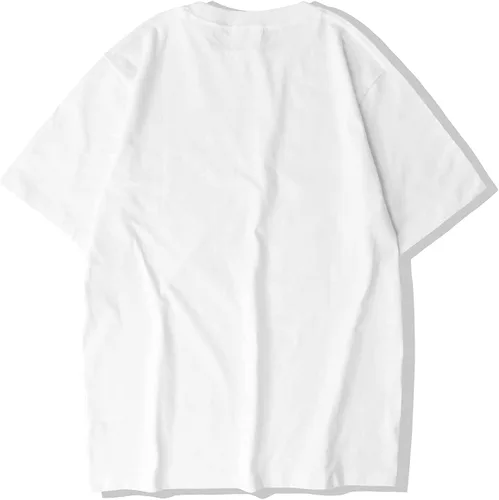 Vista 4 de Aelfric Eden - Camisetas de gran tamaño para hombre, con estampado de retrato distorsionado, cuello redondo, de algodón, casual