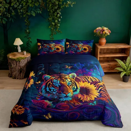 Vista 27 de Castle Fairy - Juego de funda de edredón con bandera estadounidense tamaño King, ropa de cama para niñas y adolescentes, funda de edredón con Multi